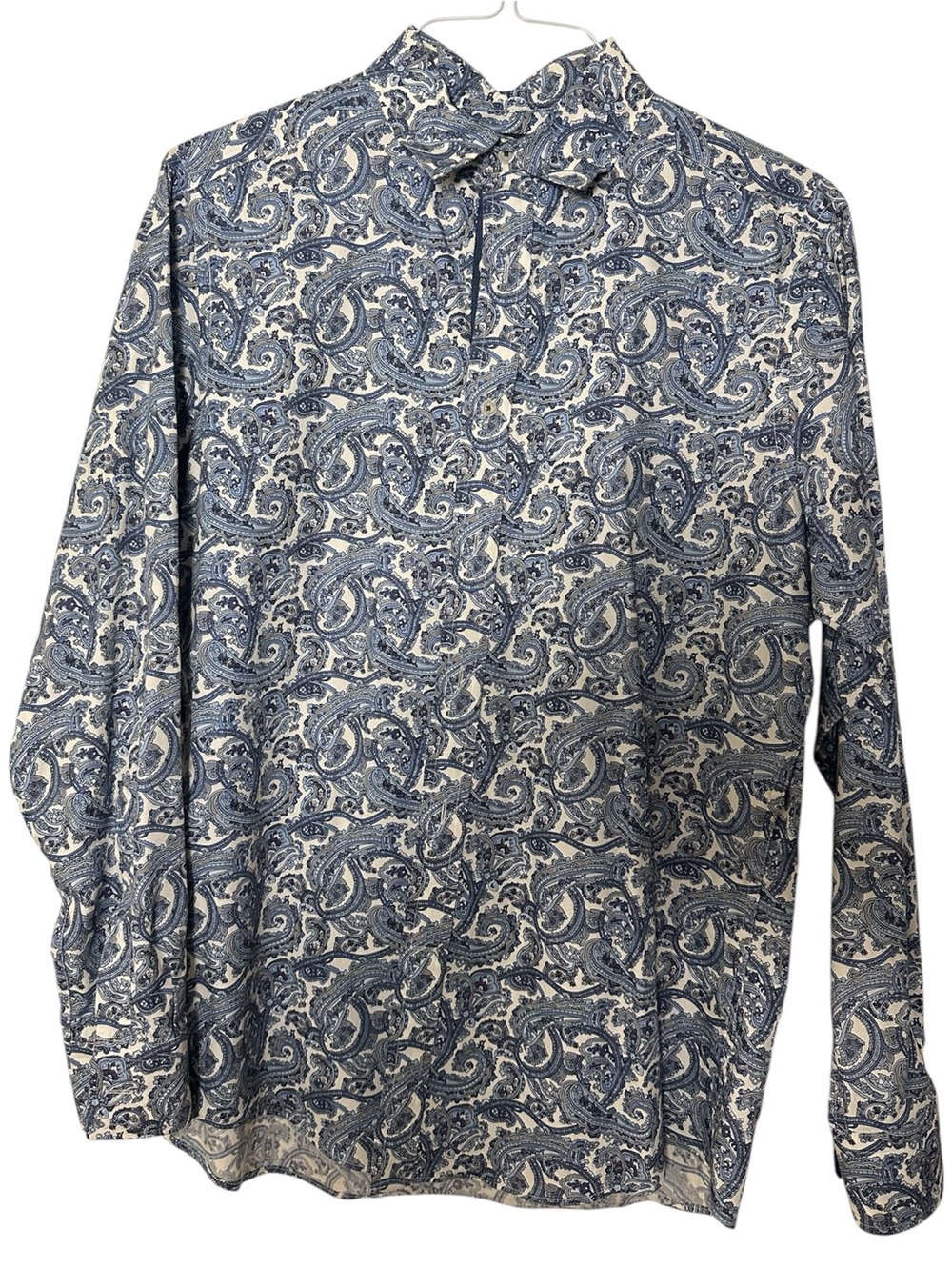 Daniel Cremieux Blue & White Paisley Button-Up Shirt